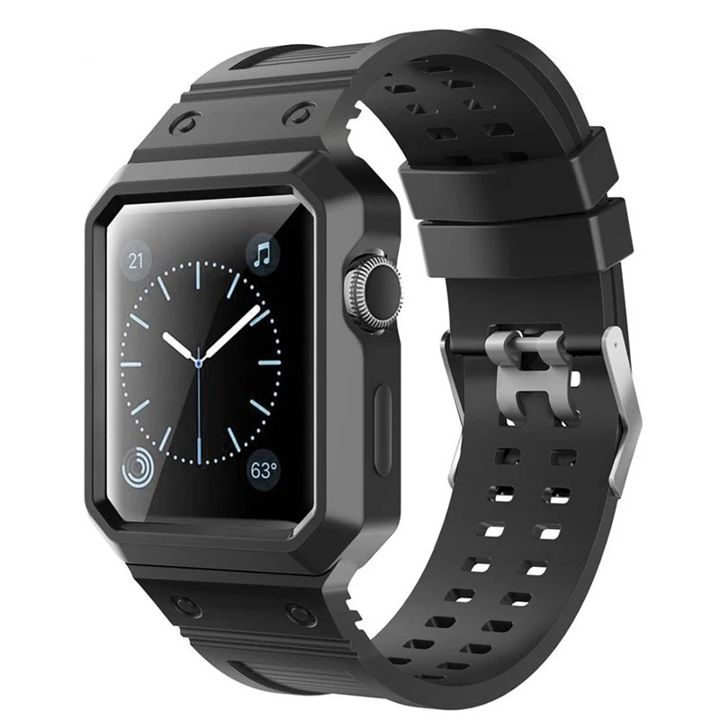 Sport Watch Band for Apple Watch 42/38mm Silicone Bracelet with Shock-proof Protective Case For Apple Watch Series 3 2 1
Sport Watch Band for Apple Watch 42/38mm Silicone Bracelet with Shock-proof Protective Case For Apple Watch Series 3 2 1