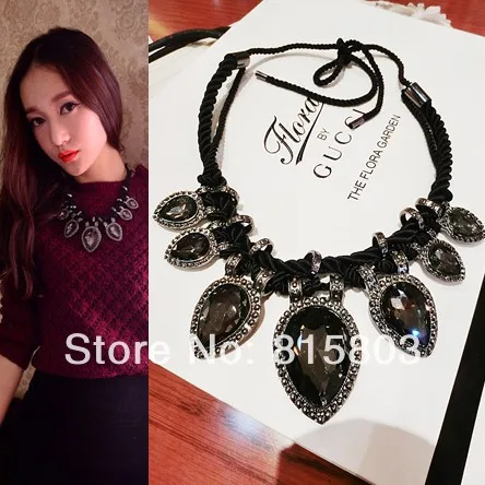 Exaggerated Retro Crystal Heart Gem Black Cord Fashion Choker Necklace or Women Jewelry
Exaggerated Retro Crystal Heart Gem Black Cord Fashion Choker Necklace or Women Jewelry