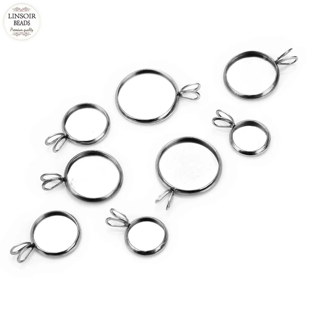 50pcs/lot Stainless Steel Blank Pendant Base Fit 8-25 mm 8 Size Round Settings Tray Base For DIY Necklace Pendant Jewelry Making
50pcs/lot Stainless Steel Blank Pendant Base Fit 8-25 mm 8 Size Round Settings Tray Base For DIY Necklace Pendant Jewelry Making