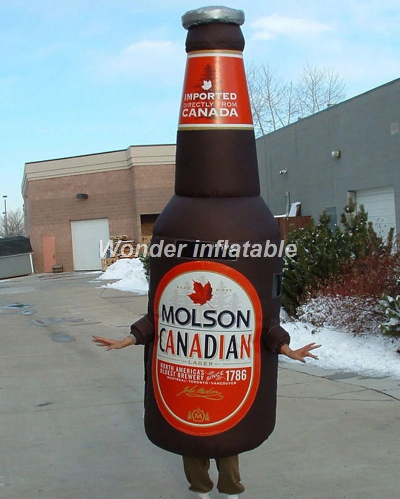 Custom made beer moscot inflatable bottle costume moving cartoon for advertising
Custom made beer moscot inflatable bottle costume moving cartoon for advertising