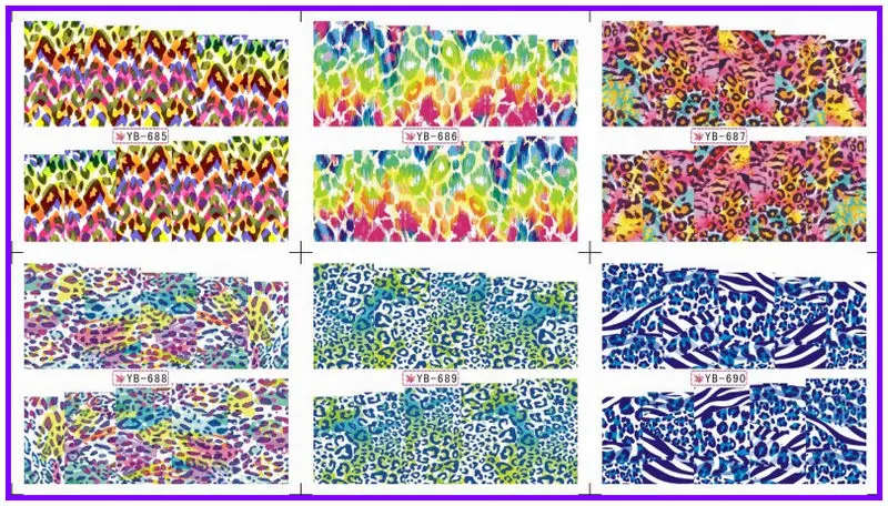 6 PACK/ LOT WATER DECAL NAIL ART NAIL STICKER FULL PAGE TIGER LEOPARD SKIN YB685-690
6 PACK/ LOT WATER DECAL NAIL ART NAIL STICKER FULL PAGE TIGER LEOPARD SKIN YB685-690