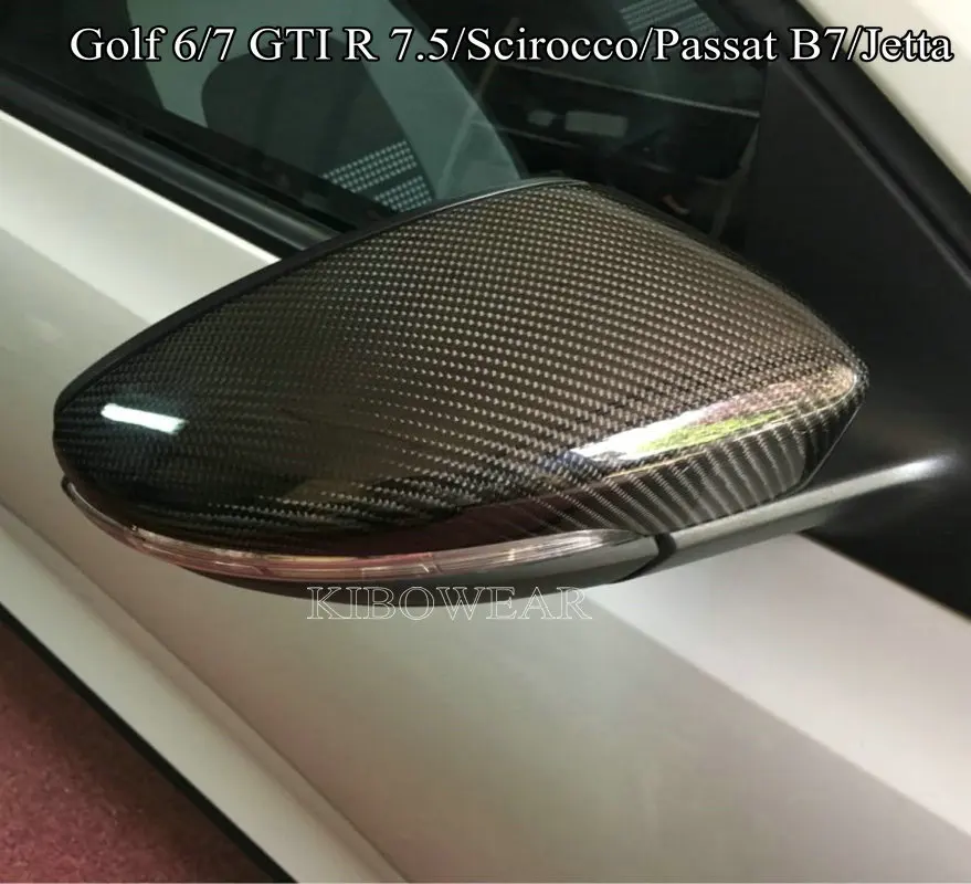 Kibowear пара для VW Golf GTI 7 MK7 R 5 углеродное волокно боковое зеркало крышки крыла