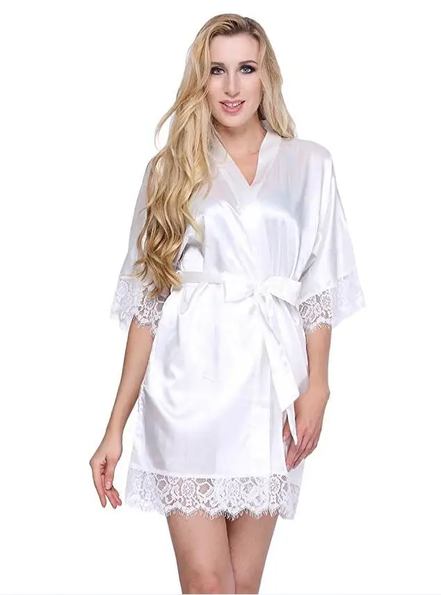 Sexy Wedding Dressing Gown Women Short Satin Bride Robe Lace Silk Kimono Bathrobe Summer Bridesmaid Nightwear Plus Size Peignoir
Sexy Wedding Dressing Gown Women Short Satin Bride Robe Lace Silk Kimono Bathrobe Summer Bridesmaid Nightwear Plus Size Peignoir