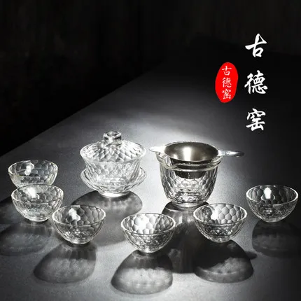 Thickened transparent glass tea set home exquisite cups crystal bowl Kung Fu tea set
Thickened transparent glass tea set home exquisite cups crystal bowl Kung Fu tea set