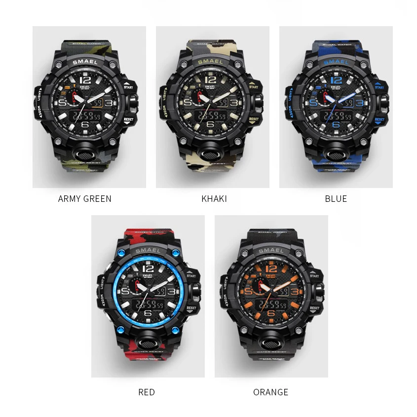 SMAEL Brand Sports Watches Men Camouflage Military Watch For Man LED Digital Wristwatch 50M Waterproof Clock 1545B Dropshipping
SMAEL Brand Sports Watches Men Camouflage Military Watch For Man LED Digital Wristwatch 50M Waterproof Clock 1545B Dropshipping