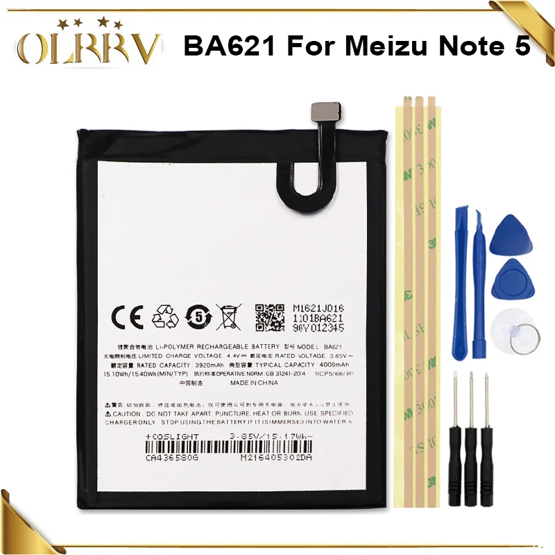 4000mAh BA621 Battery For Meizu Note 5 meilan note5 M5 Batterie High Quality Batterij Accumulator +Tools
4000mAh BA621 Battery For Meizu Note 5 meilan note5 M5 Batterie High Quality Batterij Accumulator +Tools