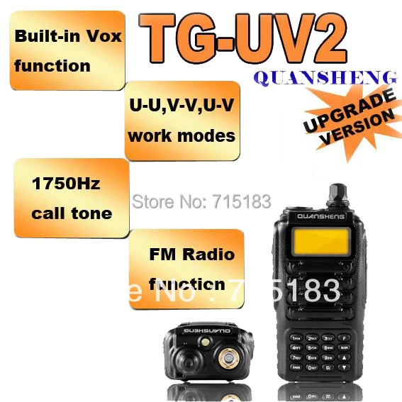 QuanSheng TG-UV2 Dual Band Dual Standby Dual Display Portable Two Way Radio for security,hotel,Quansheng tg uv2 walkie talkie
QuanSheng TG-UV2 Dual Band Dual Standby Dual Display Portable Two Way Radio for security,hotel,Quansheng tg uv2 walkie talkie