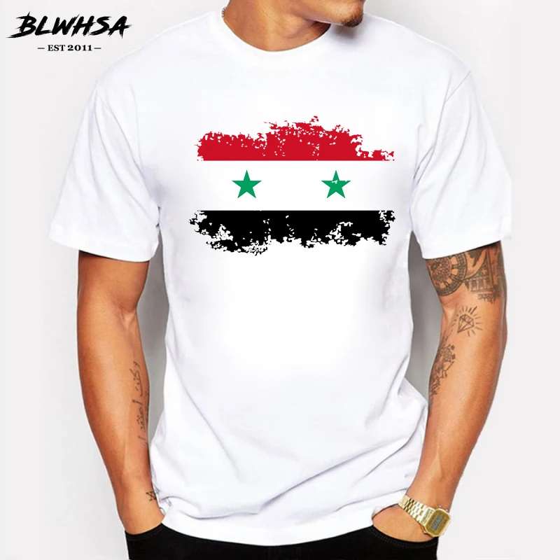 BLWHSA Summer Syria Flag T shirts Men Fashion Short Sleeve 100% Cotton Brand Design T-shirts Funny Syria Tops Tees Clothing
BLWHSA Summer Syria Flag T shirts Men Fashion Short Sleeve 100% Cotton Brand Design T-shirts Funny Syria Tops Tees Clothing