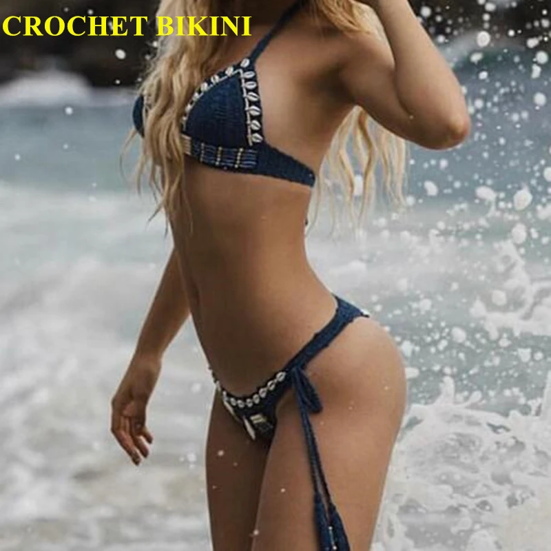 CROCHET BIKINI Sexy lace dress Lace Knit Bra Boho Women Swimwear Beach Push-up Bikini Halter Cami Tank Crop Top Handmade Brazil
CROCHET BIKINI Sexy lace dress Lace Knit Bra Boho Women Swimwear Beach Push-up Bikini Halter Cami Tank Crop Top Handmade Brazil
