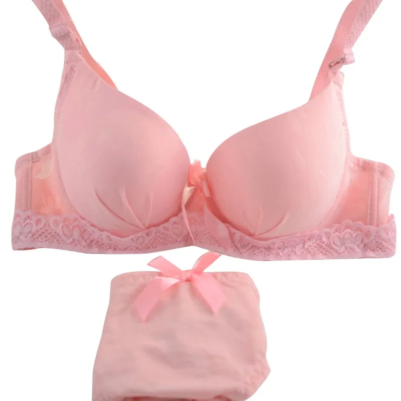 Нижнее белье женское хлопковое с чашками пуш ап|bra set|set upyoung girl |