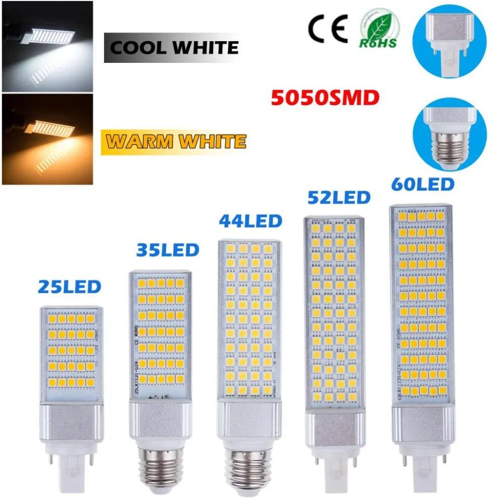 

10pcs G24 LED Bulbs 5W 7W 9W 12W 15W E27 LED Corn Bulb Lamp Light SMD 5050 Spotlight 180 Degree AC85-265V Horizontal Plug Light