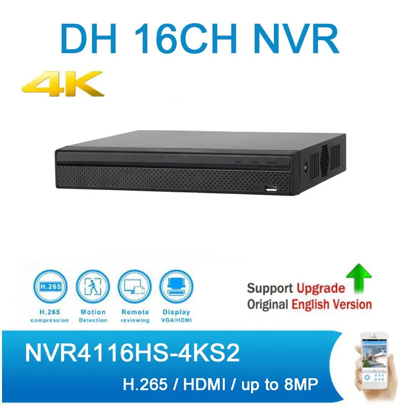 Оригинальный DH 16 каналов NVR NVR4116HS 4KS2 H.265 4 К видеонаблюдения сети видео