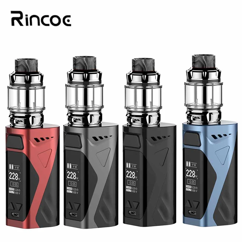 E-cigs Rincoe Manto X Mesh 228 Вт комплект маленький двойной 18650 с 6 мл Metis Mix распылитель сетки