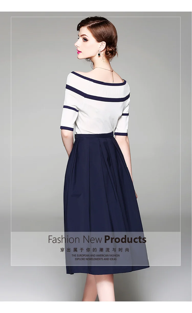 2019 New Summer Runway Cotton 2 Piece Set Clothes Women Half Sleeve Slash Neck Tops+ Long Pleated Skirt Knit Blend Suits S-XXXL
2019 New Summer Runway Cotton 2 Piece Set Clothes Women Half Sleeve Slash Neck Tops+ Long Pleated Skirt Knit Blend Suits S-XXXL