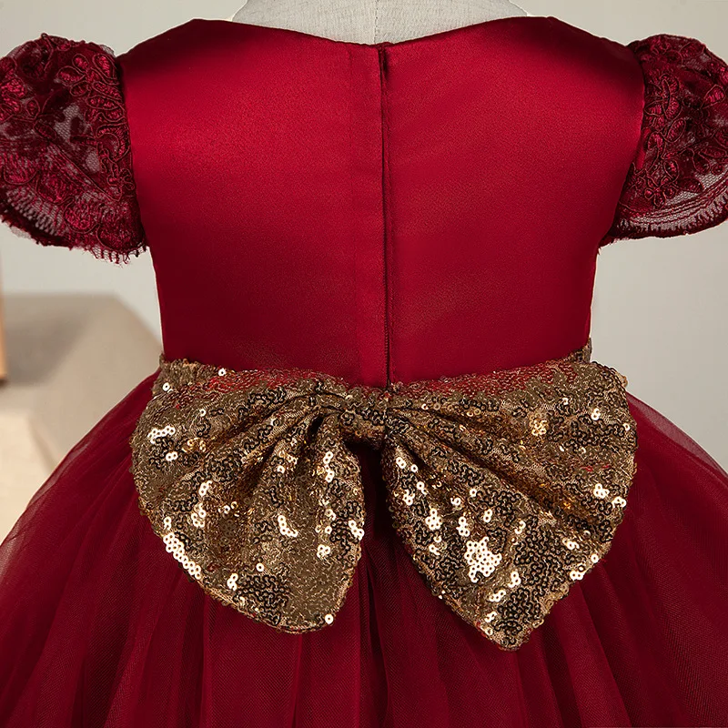 Wine Red Flower Girl Dresses for Wedding Evening Gowns Lace Big Bowknot Kids Pageant Dress Appliques Princess Dress B441
Wine Red Flower Girl Dresses for Wedding Evening Gowns Lace Big Bowknot Kids Pageant Dress Appliques Princess Dress B441