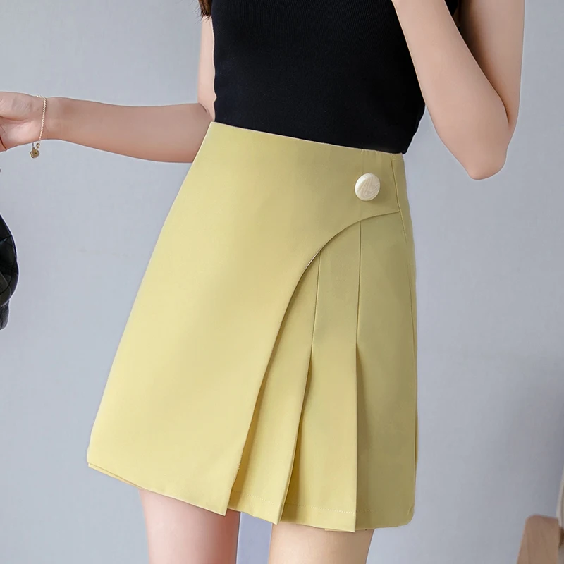Women Package Hip Summer Hot Short Skirt Solid Black Casual High Waist Elegant Skirts Korean OL Irregular Mini | Женская одежда