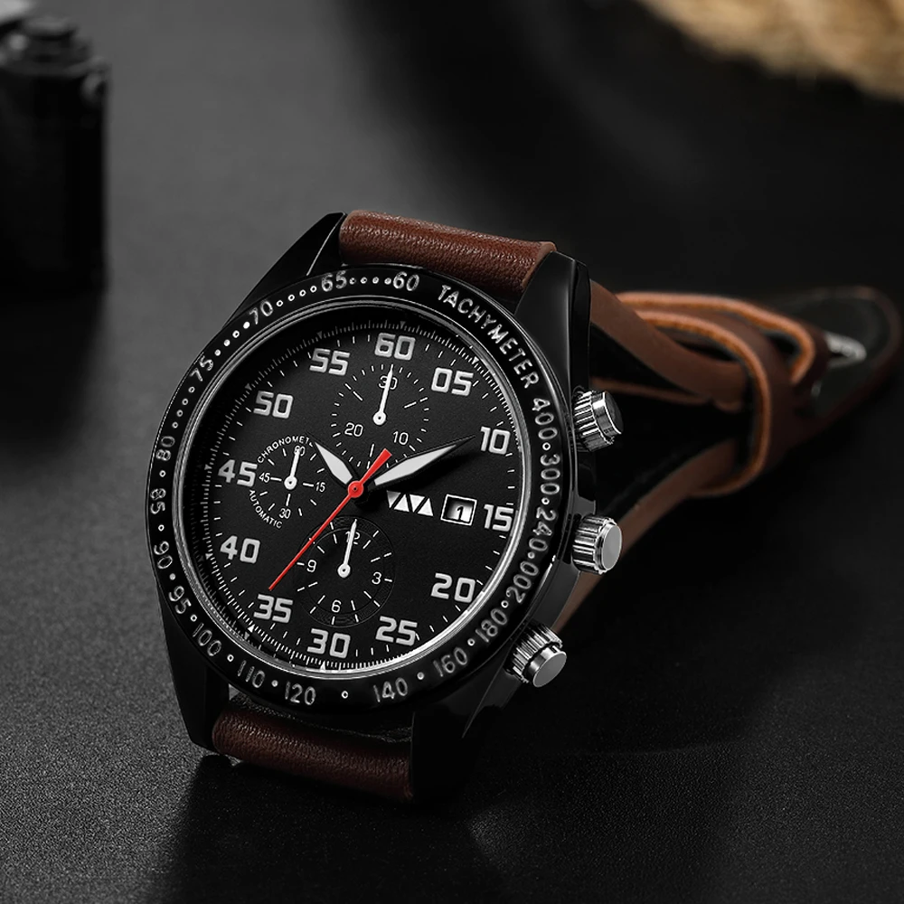 New Fashion trend sports black cool style waterproof clock men's leather strap military date quartz watch Relogio Masculino
New Fashion trend sports black cool style waterproof clock men's leather strap military date quartz watch Relogio Masculino