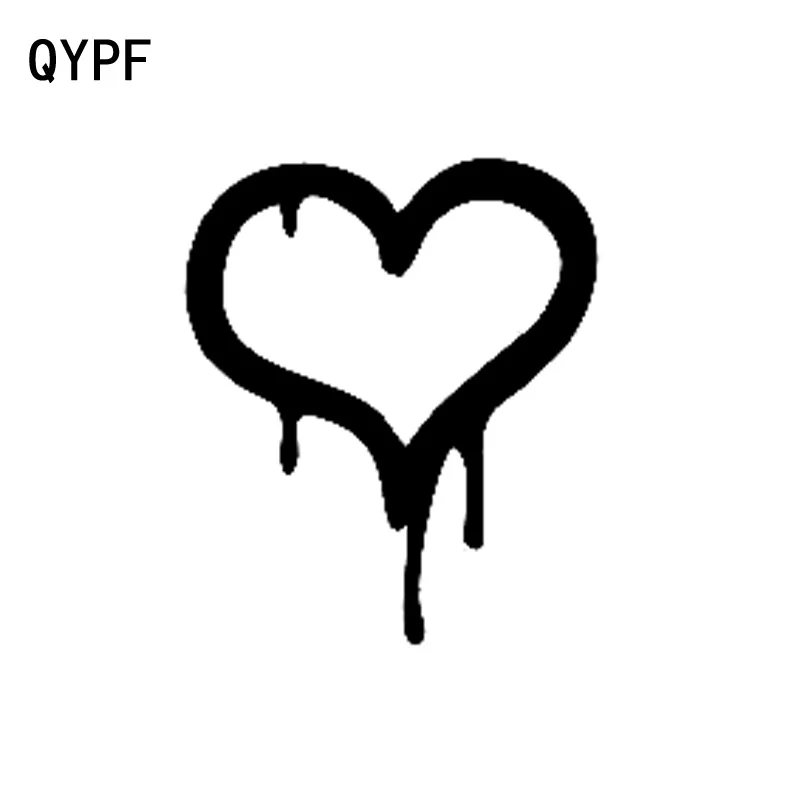 

QYPF 12,5 см * 15 см мультяшный веселый Любовь Сердце виниловый Декор Автомобильная Наклейка черный/серебряный стиль автомобиля