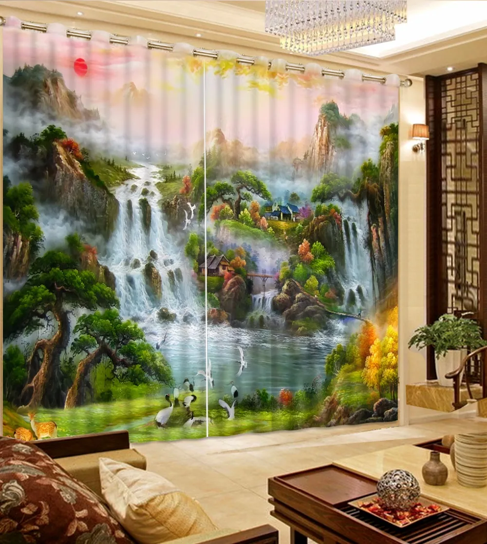 High-precision Blackout Curtains Waterfall landscape Luxury Curtains For Living Room Bedroom Oil Painting Drapes
High-precision Blackout Curtains Waterfall landscape Luxury Curtains For Living Room Bedroom Oil Painting Drapes
