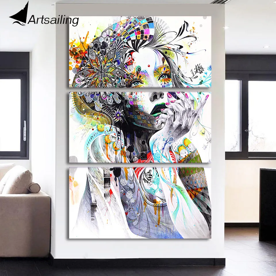 3 шт. абстрактные картины с изображением девушек и волос|picture for living room|wall pictureshair