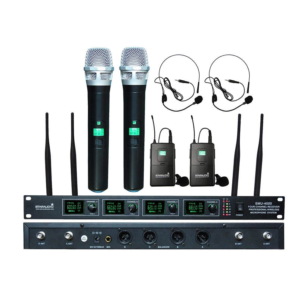 STARAUDIO Pair 15" 4000W Powered DJ BT USB Speakers Active PA Party Speaker Stands 4CH UHF Wireless Handheld Headset Mic SHD-15
STARAUDIO Pair 15" 4000W Powered DJ BT USB Speakers Active PA Party Speaker Stands 4CH UHF Wireless Handheld Headset Mic SHD-15