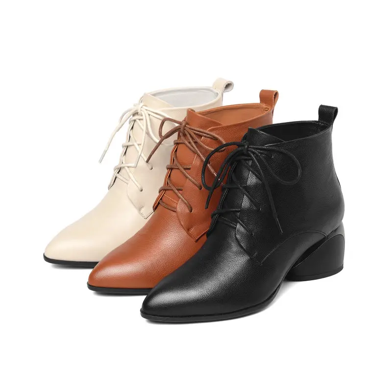 TXCNMB 2020 Boots Women Ankle Boots Warm Winter Boots Genuine Leather Shoes Woman High Heel Lace-up Chelsea Size 40 41
TXCNMB 2020 Boots Women Ankle Boots Warm Winter Boots Genuine Leather Shoes Woman High Heel Lace-up Chelsea Size 40 41