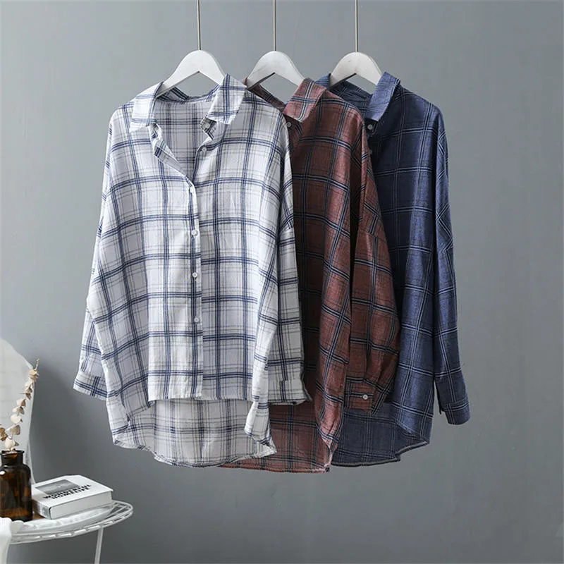 VogorSean Autumn Cotton Women Blouses Shirt Plaids 2018 High Quality Large size Fashion Womens Shirts Plaid Tops Red/White/Blue
VogorSean Autumn Cotton Women Blouses Shirt Plaids 2018 High Quality Large size Fashion Womens Shirts Plaid Tops Red/White/Blue