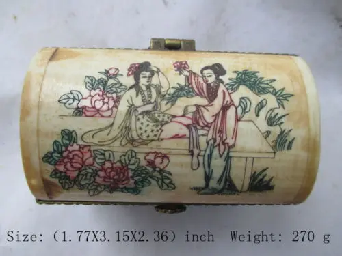 Elaborate small ancient Chinese handmade bone Jewelry box, painted with ancient Chinese Beauties(Random Pattern)
Elaborate small ancient Chinese handmade bone Jewelry box, painted with ancient Chinese Beauties(Random Pattern)