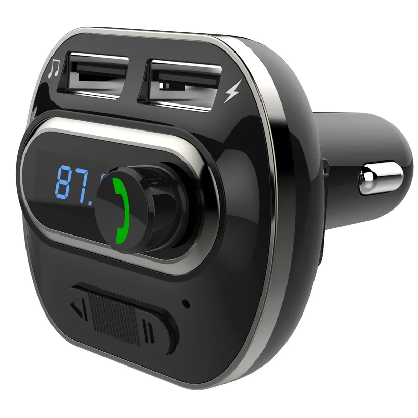  FM Transmitter Modulator Bluetooth-compatible Handsfree Car Kit Support TF/U Disk MP3 Audio Player Dual USB Charger |