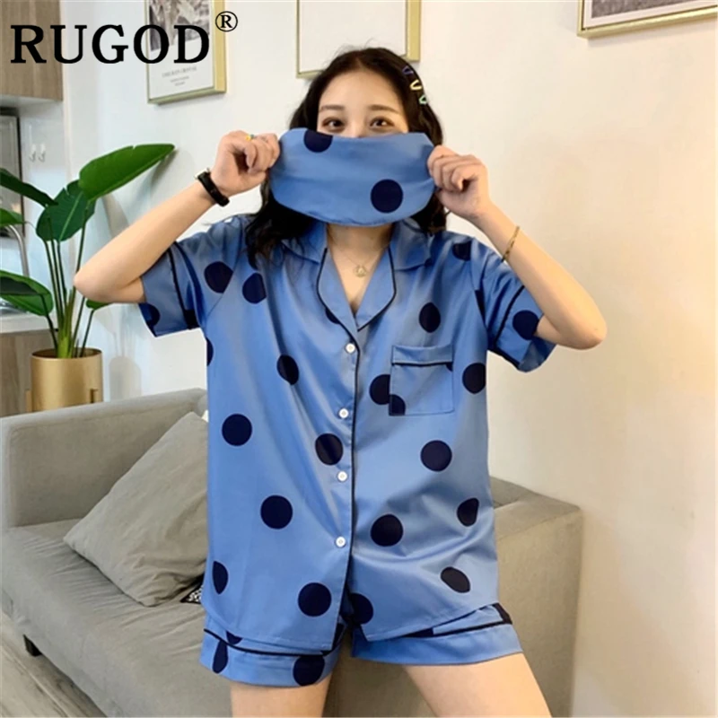 RUGOD Casual pajamas set korean chic dot printed short sets women Fashion notchneck short sleeve summer pajamas lady 2020 new
RUGOD Casual pajamas set korean chic dot printed short sets women Fashion notchneck short sleeve summer pajamas lady 2020 new