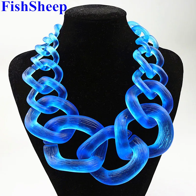 FishSheep Statement Jewelry Big Acrylic Chunky Chain Choker Necklace Vintage Resin Large Long Collar Large Pendants & Necklaces
FishSheep Statement Jewelry Big Acrylic Chunky Chain Choker Necklace Vintage Resin Large Long Collar Large Pendants & Necklaces
