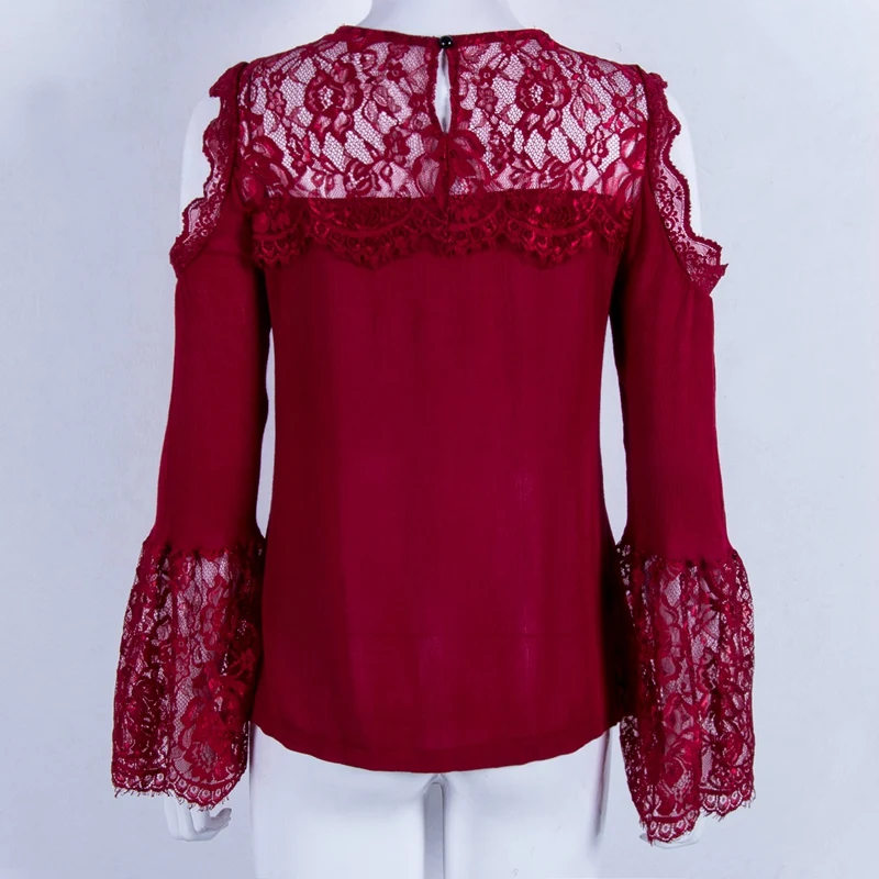 Fashion Women Lace Cold Shoulder Long Sleeve Loose Blouse Casual Shirt Summer Tops Shirt
Fashion Women Lace Cold Shoulder Long Sleeve Loose Blouse Casual Shirt Summer Tops Shirt