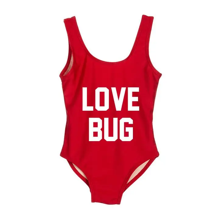 Цельный костюм love bug боди купальники пляжная одежда монокини комбинезоны