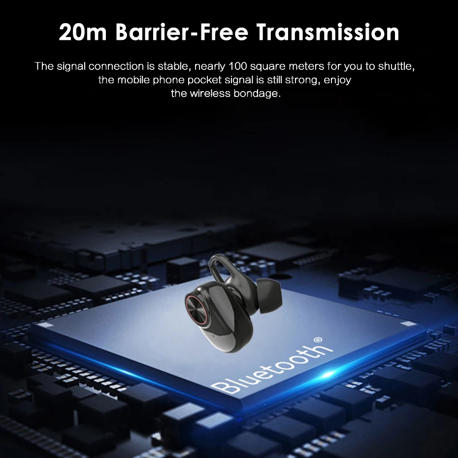 Overfly TWS отпечатков пальцев Touch Bluetooth 4 2 наушники стерео супер бас Беспроводные с