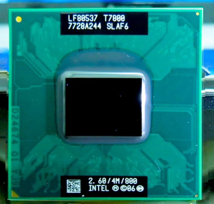 Оригинальный процессор intel core 2 duo T7800 4M 60 ГГц 800 МГц ЦП совместимый с чипсетом 965|t7800