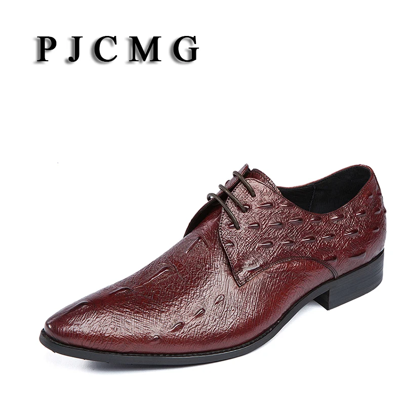 PJCMG Fashion High Quality Comfortable Brand Men Crocodile Pattern Genuine Leather Lace-up Pointed Toe Flats Oxfords Men Shoes
PJCMG Fashion High Quality Comfortable Brand Men Crocodile Pattern Genuine Leather Lace-up Pointed Toe Flats Oxfords Men Shoes
