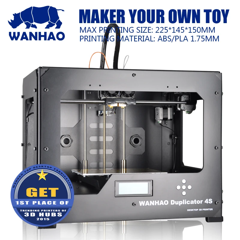 WANHAO Дубликатор 4S wanhao DIY KIT 3d принтер металлическая рамка высокая точность