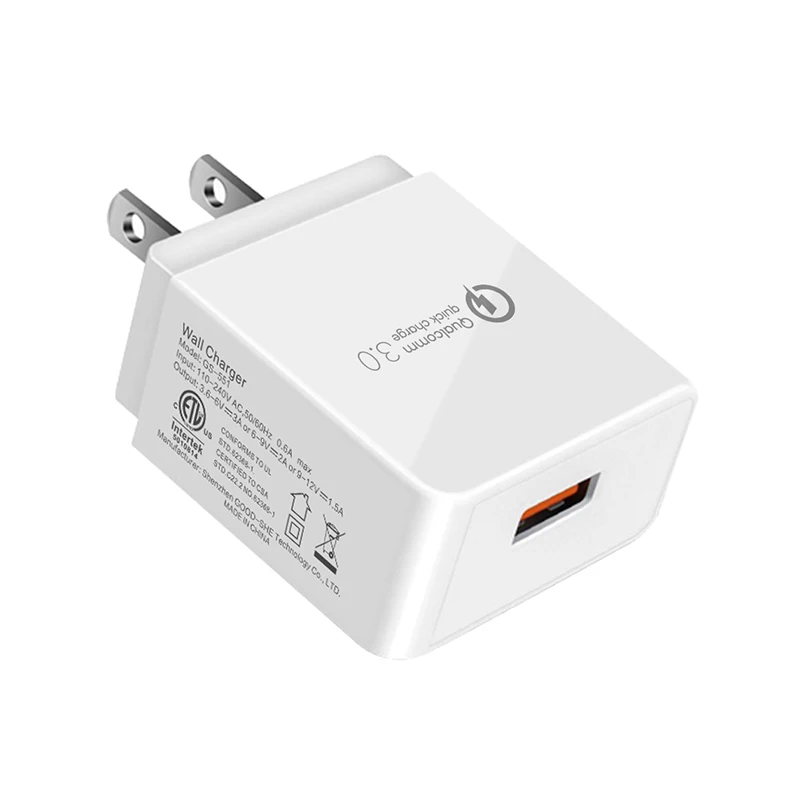 New Arrival 18W Quick Charge 3.0 USB Charger QC3.0 Travel Fast Charger For Mobile Phone/tablet EU/US/UK/Plug 100-240V
New Arrival 18W Quick Charge 3.0 USB Charger QC3.0 Travel Fast Charger For Mobile Phone/tablet EU/US/UK/Plug 100-240V