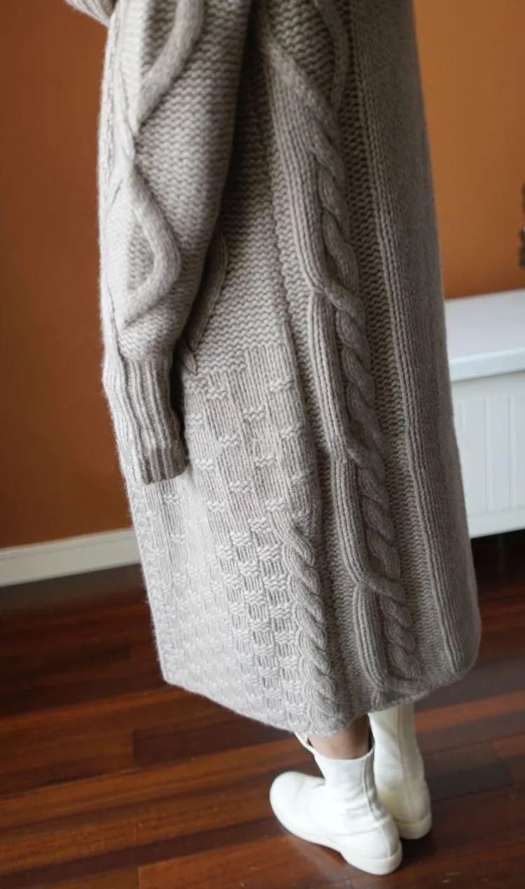 Winter 2018 women's hooded plaid cardigan long plaid overcoat sweater womens sweaters 2018 winter