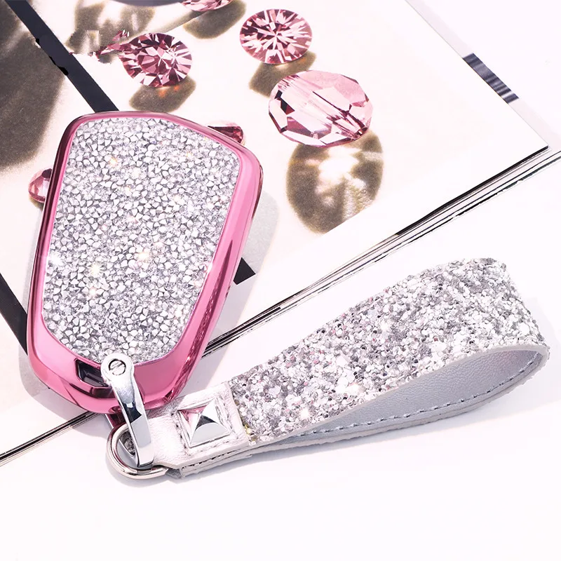 Luxury Diamond Key Case Shell For Cadillac XT5 ATSL CT6 CTS XTS SRX Car Key Cover Set Modified keyring Gifts for Girls Women
Luxury Diamond Key Case Shell For Cadillac XT5 ATSL CT6 CTS XTS SRX Car Key Cover Set Modified keyring Gifts for Girls Women