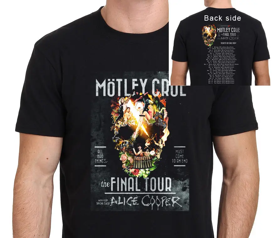 Motley Crue заключительный Тур гостевой Элис Купер 2016 Футболка Размеры: xs to 3xl|alice