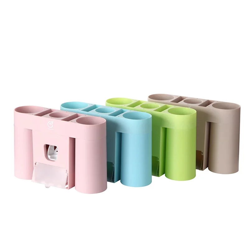 Cute bathroom set toothbrush holder paste dispenser with 2 cup tooth paste squeezer Organize storage rack 
Cute bathroom set toothbrush holder paste dispenser with 2 cup tooth paste squeezer Organize storage rack
