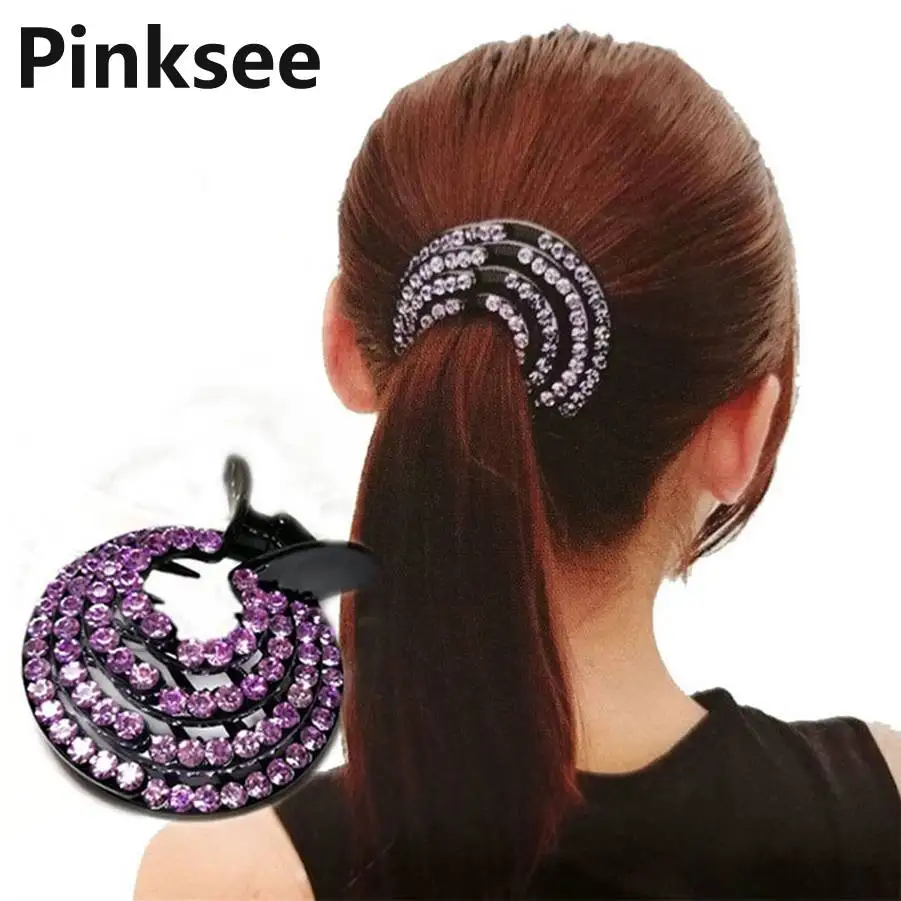 Fashion Crystal Ponytail Holder Rhinestone hair Crab Donut Bud Women's Hairstyles Hair Claws Girls Bird Nest Updo Hair Grips
Fashion Crystal Ponytail Holder Rhinestone hair Crab Donut Bud Women's Hairstyles Hair Claws Girls Bird Nest Updo Hair Grips