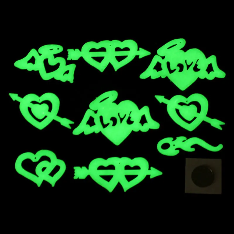 

SAILEROAD 9Pcs/Bag Cupid's arrow Luminous Stickers Stereo 3D Fluorescent Romantic Heart Sticker Glow In The Dark Stars For Kids