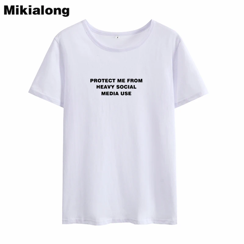 Mikialong Protect Me From Heavy Social Streetwear Tshirt Women 2018 Black White Cotton Tee Shirt Femme Tumblr T-shirt Women Tops
Mikialong Protect Me From Heavy Social Streetwear Tshirt Women 2018 Black White Cotton Tee Shirt Femme Tumblr T-shirt Women Tops