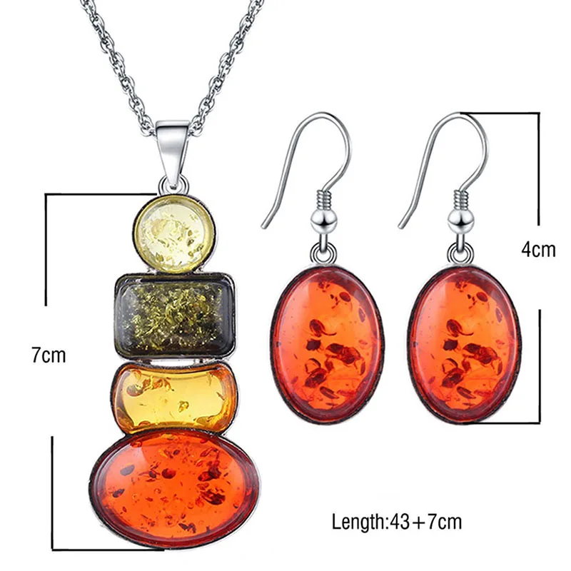 Комплект ювелирных изделий из ожерелья и серёг с имитацией камней