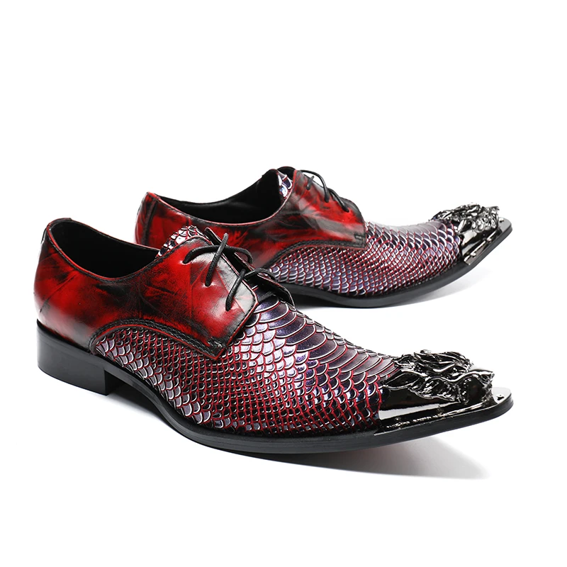 High end iron toe red genuine leather crocodile pattern pointed dress shoes men's British tie business wedding dress Shoes
High end iron toe red genuine leather crocodile pattern pointed dress shoes men's British tie business wedding dress Shoes