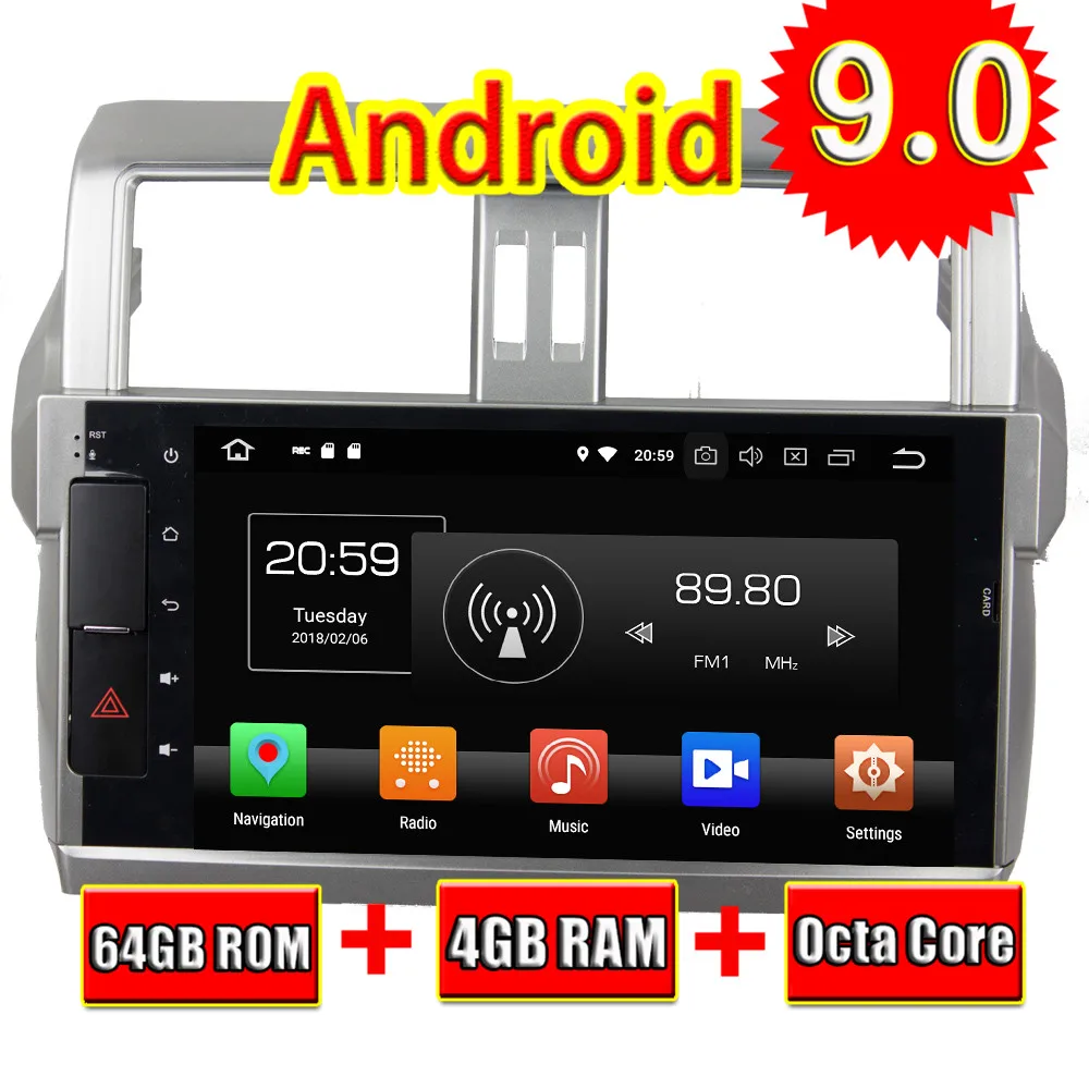 Автомобильный мультимедийный плеер Topnavi Octa Core Android 9,0 для Toyota PRADO 2014-2015 аудио Радио стерео 2 DIN GPS навигация в приборной панели
Автомобильный мультимедийный плеер Topnavi Octa Core Android 9,0 для Toyota PRADO 2014-2015 аудио Радио стерео 2 DIN GPS навигация в приборной панели