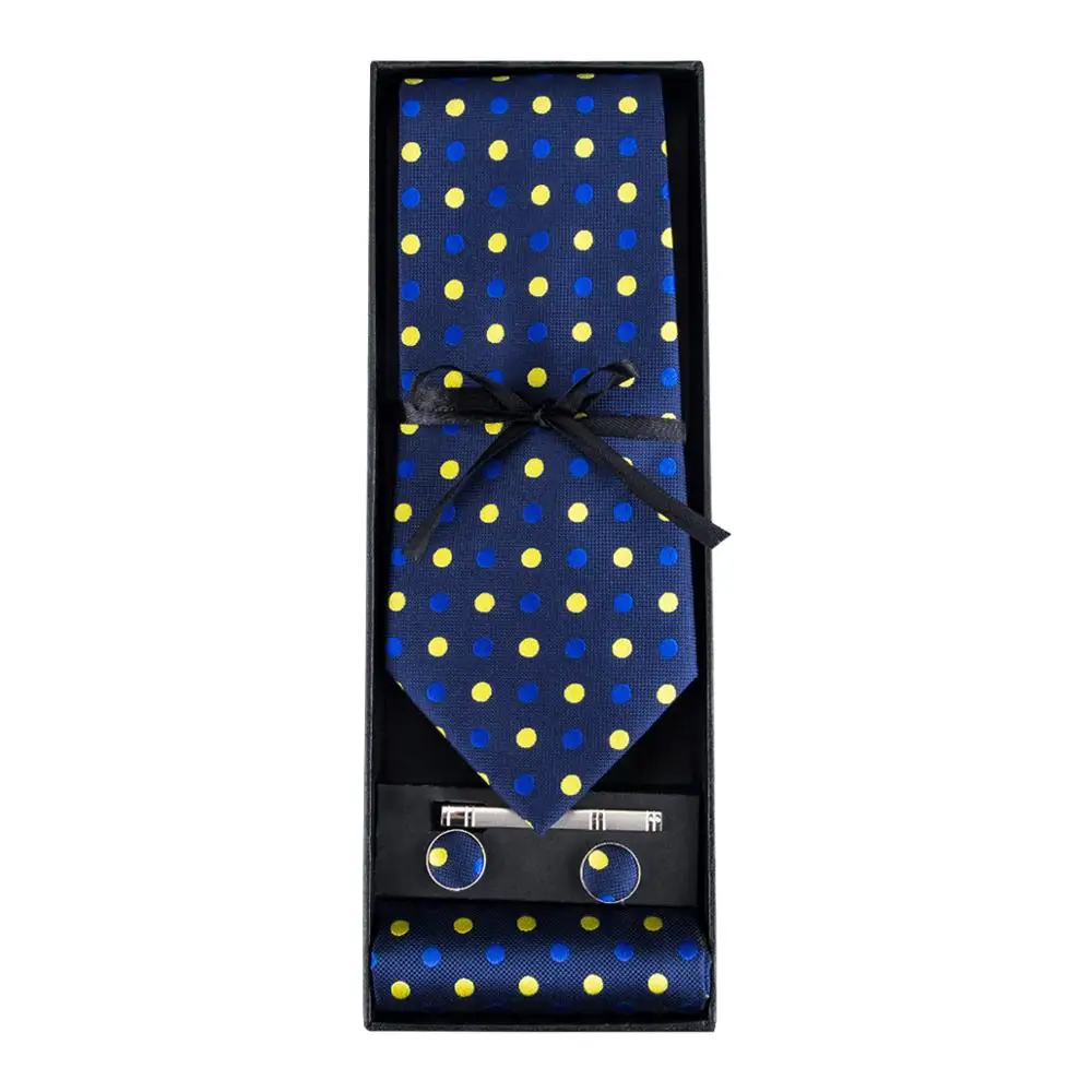 GB-1446 Barry.Wang Navy Dot Necktie Set & Gift Box Jacquard Woven Silk Hanky Cufflink Ties For Men Business Wedding Party Groom
GB-1446 Barry.Wang Navy Dot Necktie Set & Gift Box Jacquard Woven Silk Hanky Cufflink Ties For Men Business Wedding Party Groom