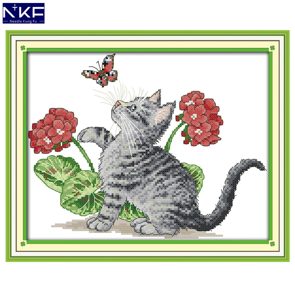 NKF Baby Cat Play with Butterfly Pattern Handmade Craft Needlework Cross-Stitch Embroidery Kit Cross Stitch for Home Decor
NKF Baby Cat Play with Butterfly Pattern Handmade Craft Needlework Cross-Stitch Embroidery Kit Cross Stitch for Home Decor